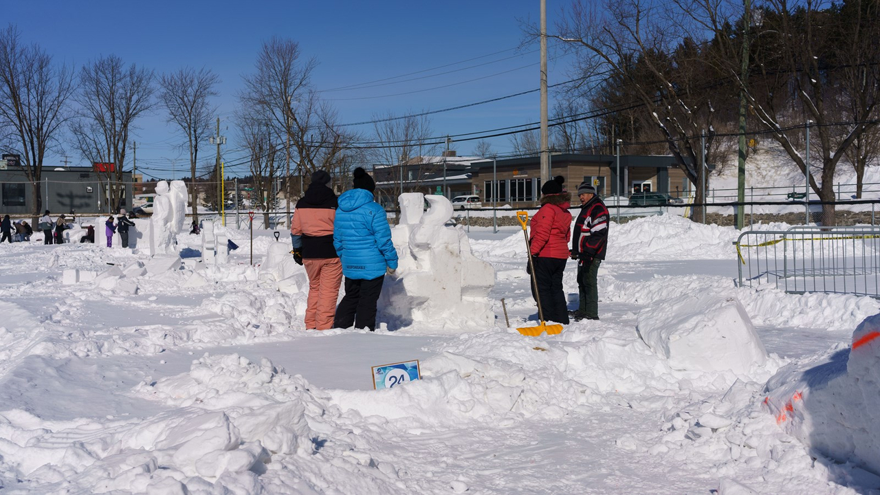 Vingt-cinq sculptures de neige à Saint-Georges