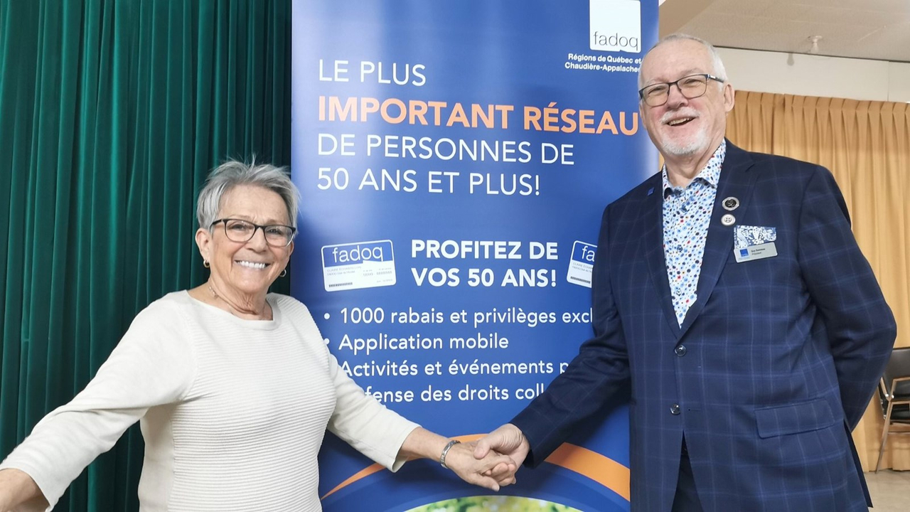 Odile Rancourt a de nouveau été choisie comme représentante du secteur Beauce, au sein de la FADOQ régionale Québec/Chaudière-Appalaches, dont on aperçoit le président, Guy Bonneau.