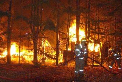 Violent incendie à Ste-Mélanie