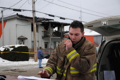 Des photos au lendemain de l'incendie la caserne de Rawdon le 29 d cembre 2010.