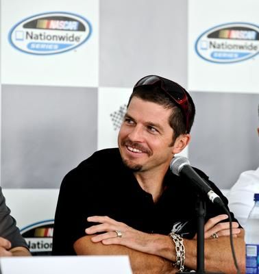 Patrick Carpentier lors de la conférence de presse du Nascar UAP NAPPA dans le cadre de la course de ce week-end au Circuit Gilles Villeneuve à Montréal le jeudi 26 août 2010.