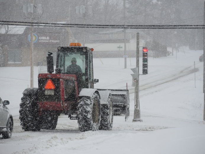 C'est finalement en après-midi que s'est déclarée la neige à Sherbrooke.