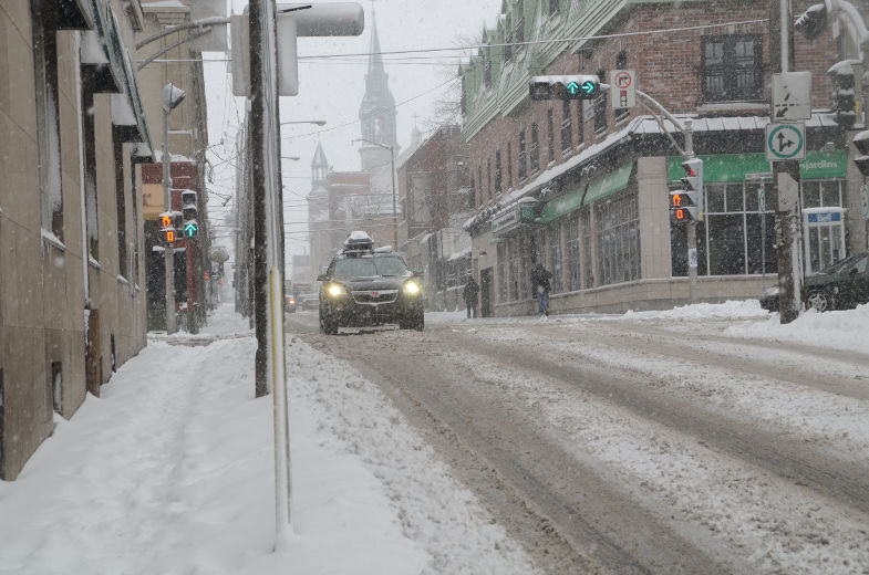 Saint-Jean-sur-Richelieu a aussi reçu son lot de neige.