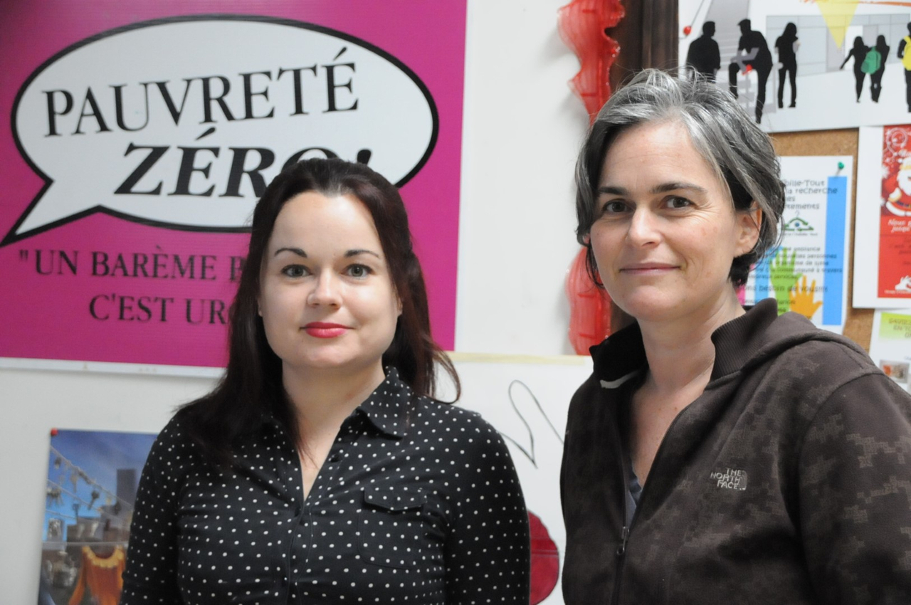 De gauche à droite, Geneviève Sénécal (des Productions JoFX) et Marion Grimmault, du Groupe d'entraide en toute amitié
