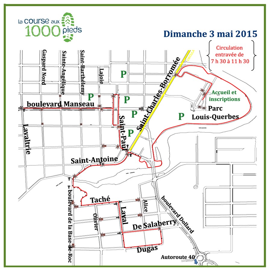 Joliette annonce des fermetures de rue en raison de la Course aux 1000 pieds