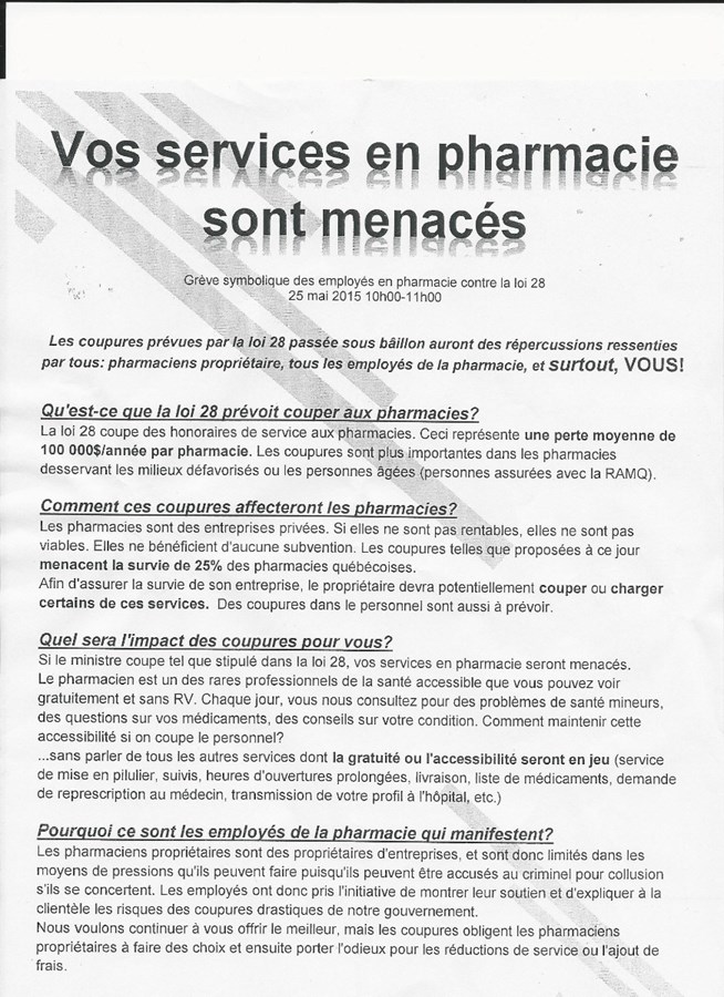 Les pharmaciens manifestent
