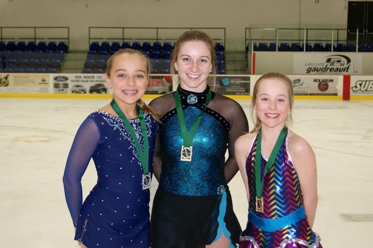 De gauche à droite: Andréanne Desmarais, Jade Coulombe et Léa Derome.