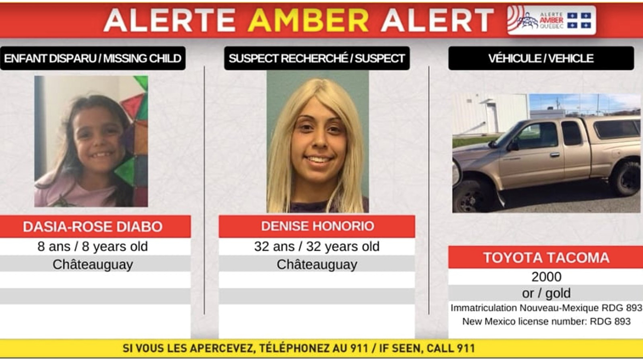Alerte Amber en cours pour retrouver une fillette de Châteauguay
