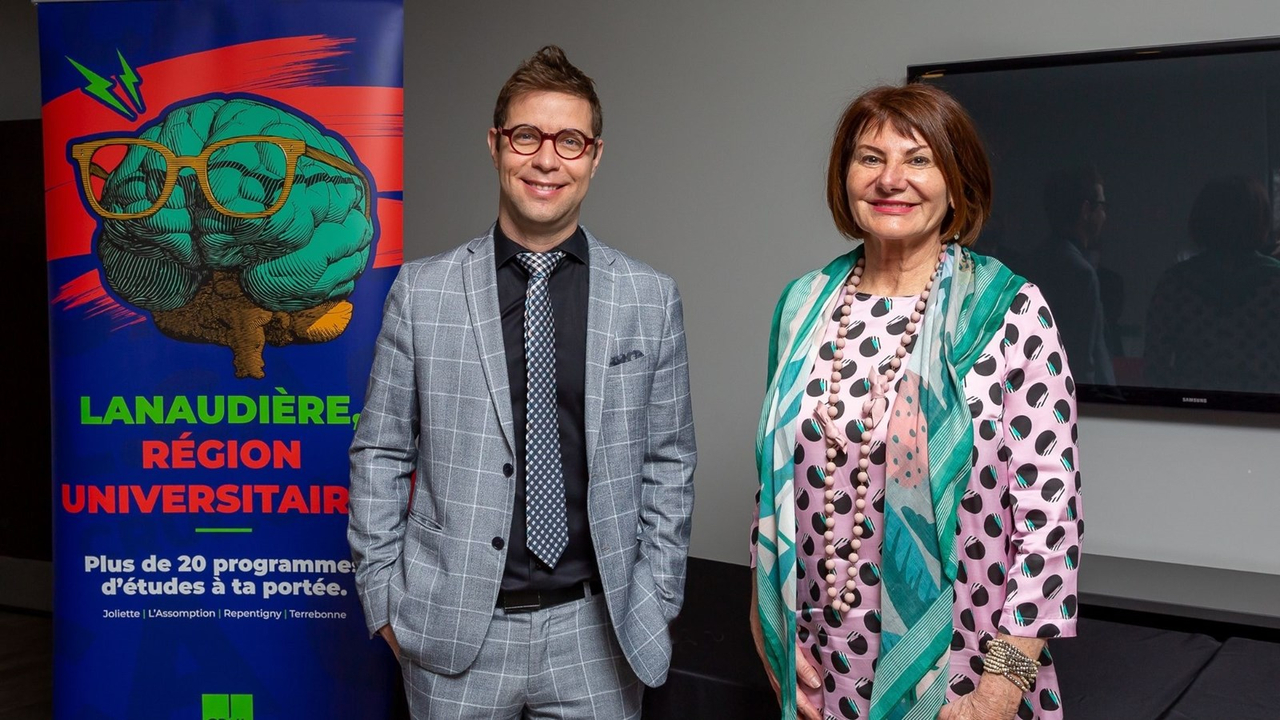 De gauche à droite: Guillaume Tremblay, maire de Mascouche et préfet de la MRC Les Moulins et Chantal Deschamps, Ph. D.