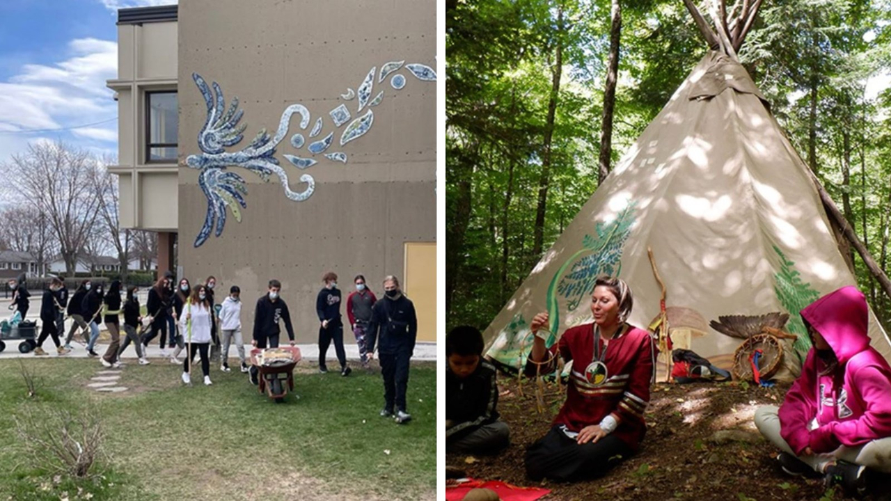 À gauche: Les grands ESPAces, à droite: Kaskinohomatosowin
