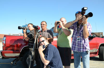 Alain Dionne, Martin Paillé, Yannick Lapperière, Francis Pagé et André Demers, d'Infos Trois-Rivières. Absent sur la photo: Pascal Mathieu.