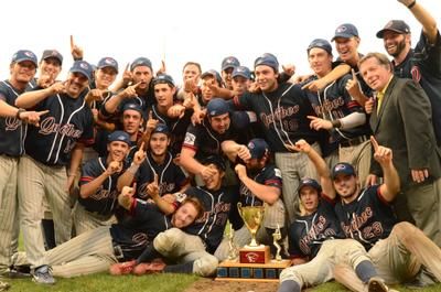 Les Diamants de Québec ont remporté le championnat des série éliminatoires de la LBEQ en balayant les Aigles de Trois-Rivières. Trois-Rivières le 24 septembre 2011. NICOLAS DUCHARME/L'ÉCHO DE TROIS-RIVIÈRES/AGENCE QMI