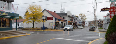 L'intersection des rues Du Moulin et Notre-Dame changerait d'allure avec la revitalisation à Saint-Tite le 14 octobre 2011. FANNIE BROUILLETTE/L'ÉCHO DE SHAWINIGAN/AGENCE QMI
