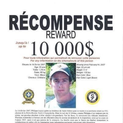Philippe Lajoie est disparu le 14 février 2007.