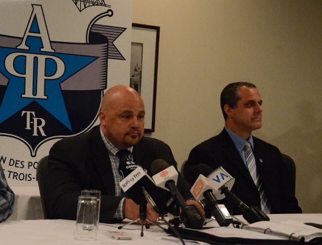Louis Lesage, président, et Stéphane Gagnon, directeur de l’Association des policiers et pompiers de Trois-Rivières 