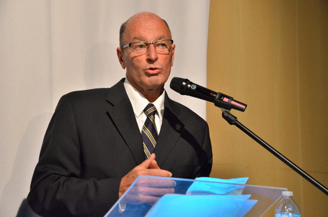 Yves Lévesque lors de son lancement de campagne électorale.