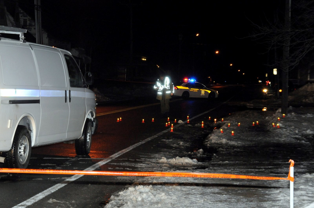 Procès Guy Richard : Scène de l'accident à Saint-Perpétue le soir du drame.