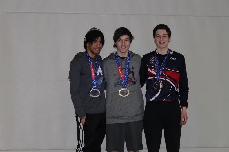 Dans l’ordre habituel, Manuel Castillo 2e, Simon Daudelin 1er, Jean-Sébastien Beaulne 3e du groupe 2 Masculin