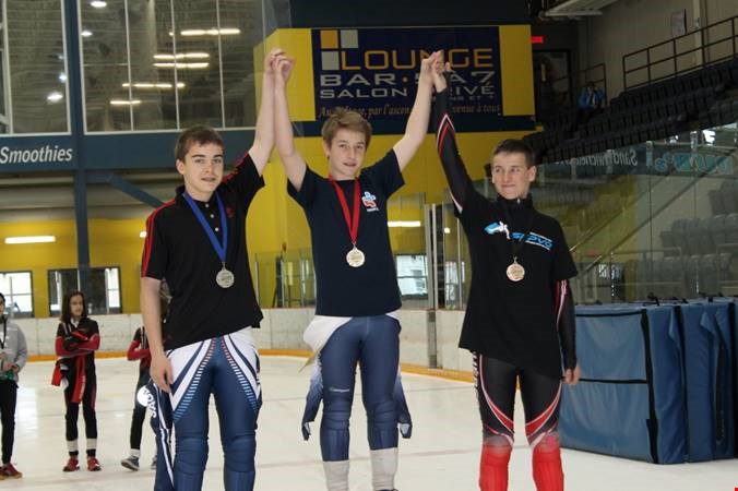 Juvénile-masculin 500m - Émilien Blackburn (CHI), Philippe Daudelin (TRI),
Christophe Boily Carette (QUÉ)