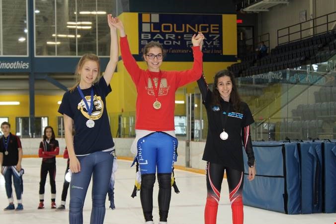 Junior – Féminin 500m - Léa Chamberland-Dostie (TRI), Roxann Thériault (RDL), Youka Parenteau (QUE)