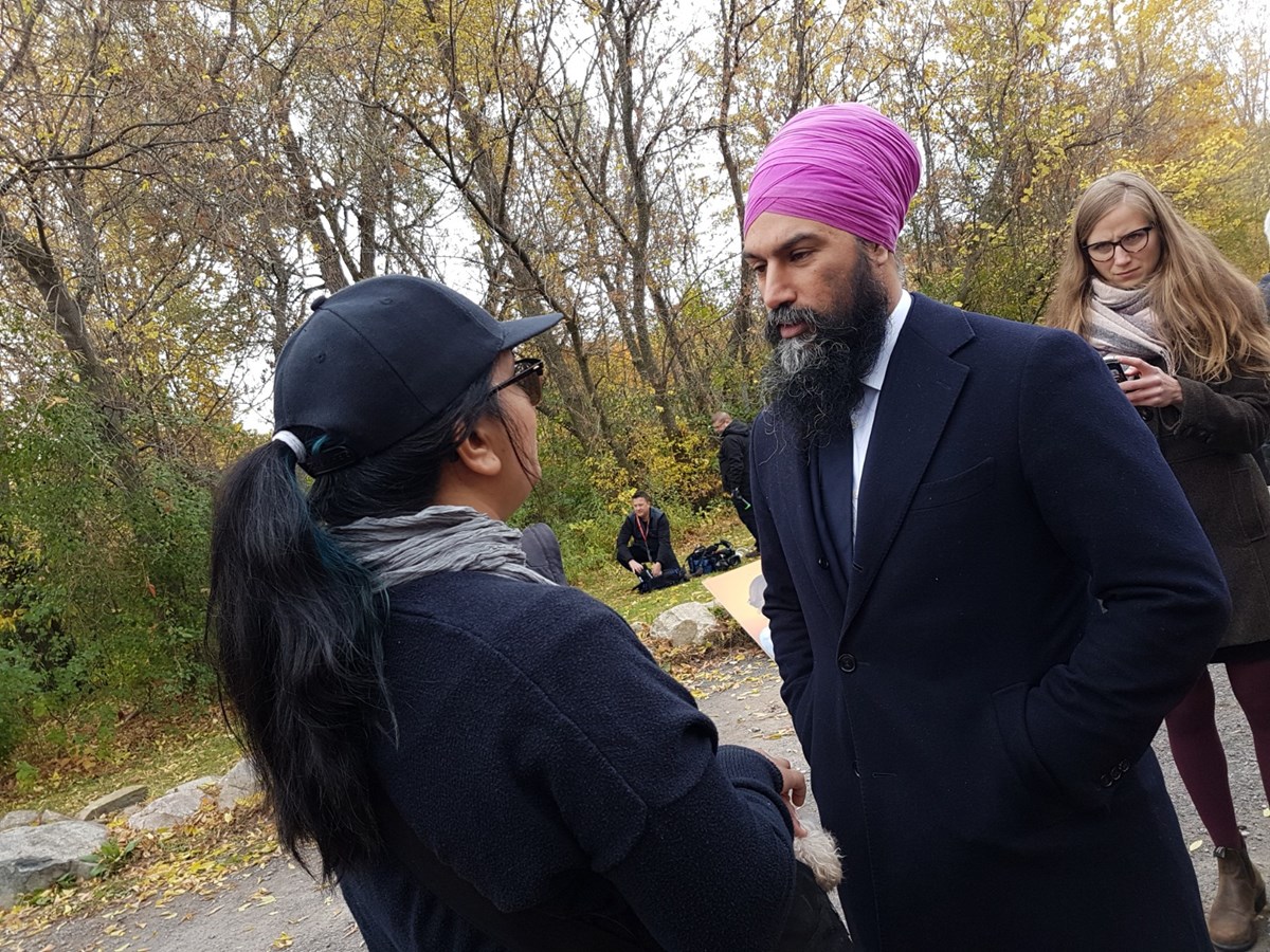Pour sa dernière visite au Québec, Jagmeet Singh a voulu rappeler aux électeurs l'importance de voter en fonction de leurs convictions.