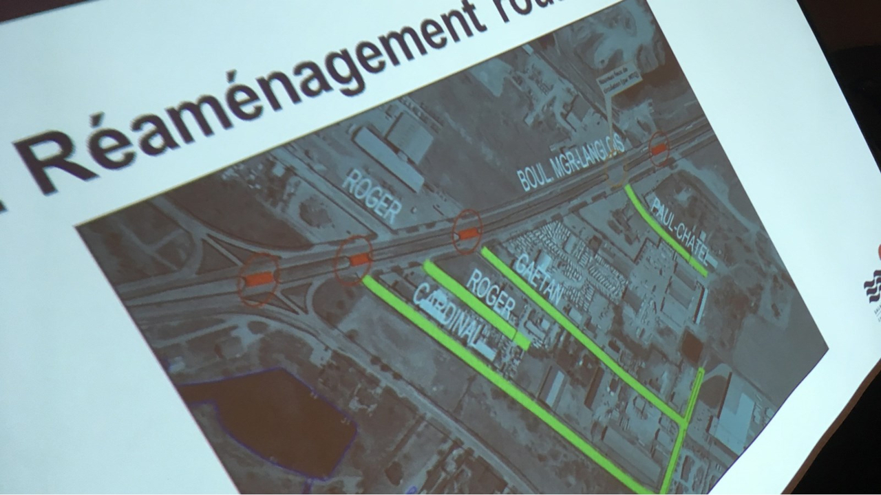 La volonté du MTQ dans ce dossier serait de barrer les accès via le boulevard Monseigneur-Langlois aux rues Gaétan, Roger et Cardinal pour ne garder que celui sur Paul-Châtel pour accéder au parc Arthur-Miron.