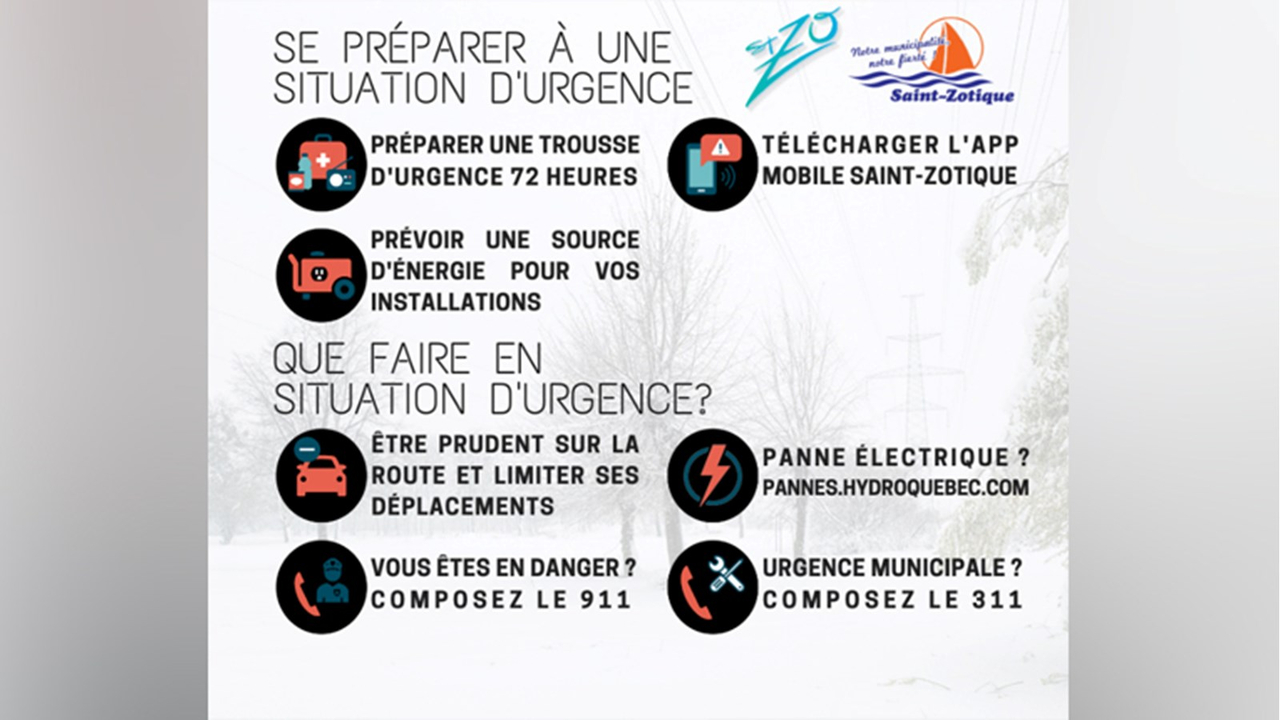 Saint-Zotique: prête à affronter les conditions météorologiques attendues
