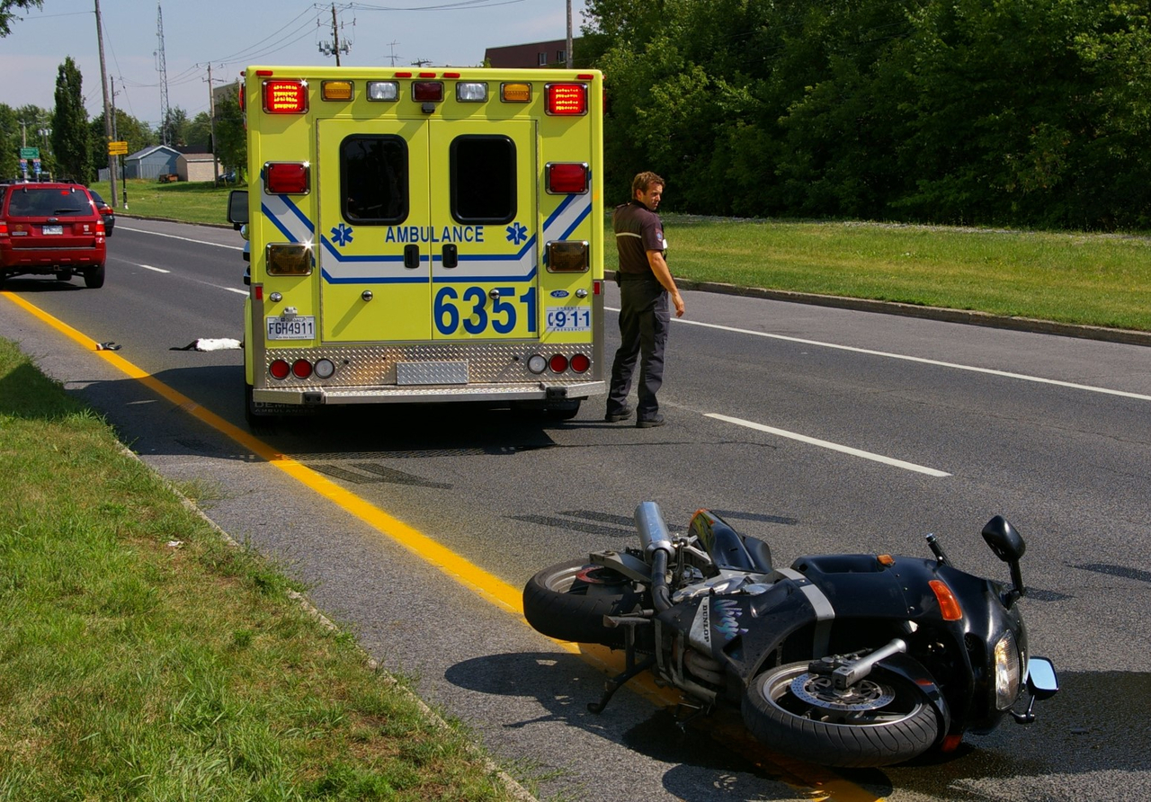 Chute à moto sur Périgny