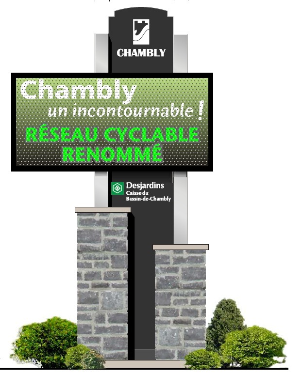 Une esquisse des affiches numériques qui seront aménagées à Chambly