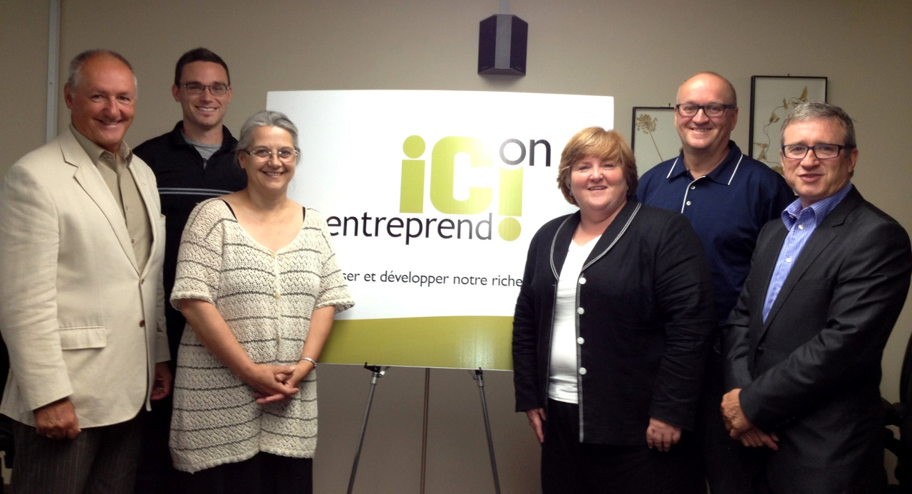 Marcel Robert, Philippe Perreault, Éliane Trempe, Michèle Gauthier, Roger Bibeau et André Lussier de la Brigade entrepreneuriale Pierre-De Saurel.