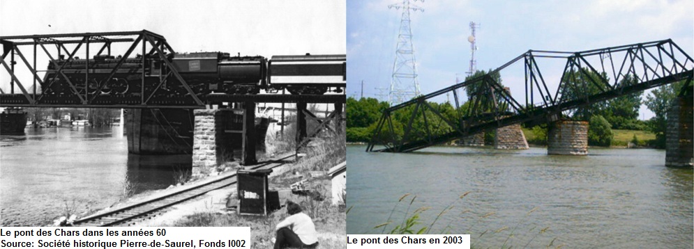 Le pont des Chars, avant et après.