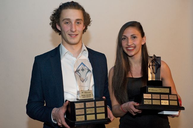 Catherine Deslauriers et Hugo Chiasson ont mérité le titre d’athlètes de l’année. 