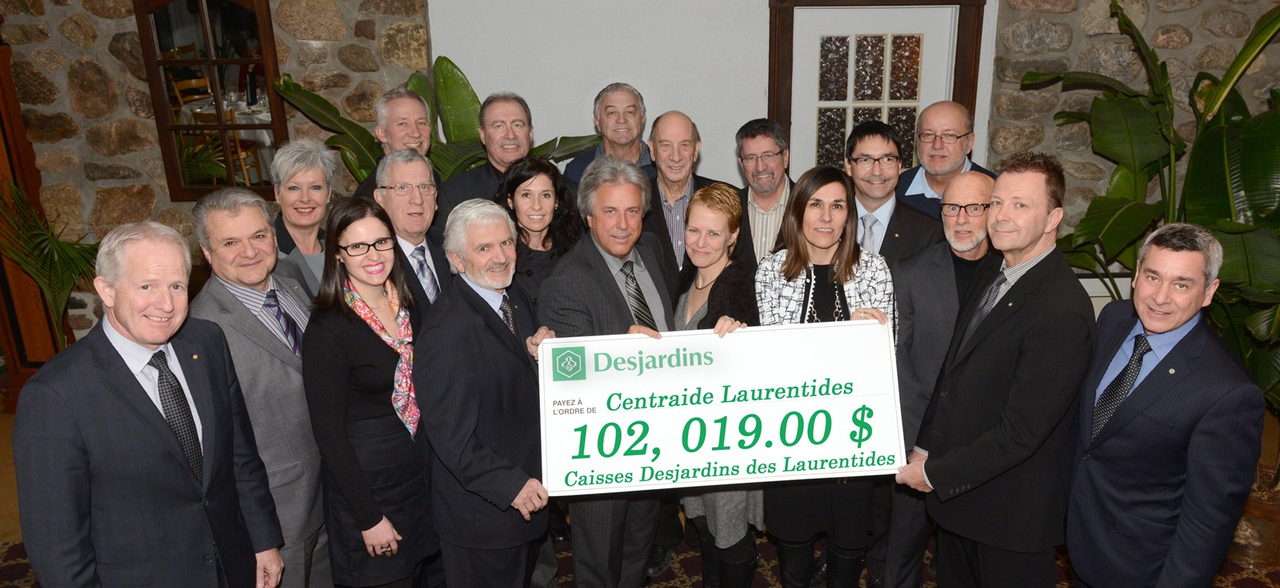 Desjardins remet 102 019 $ à Centraide Laurentides
