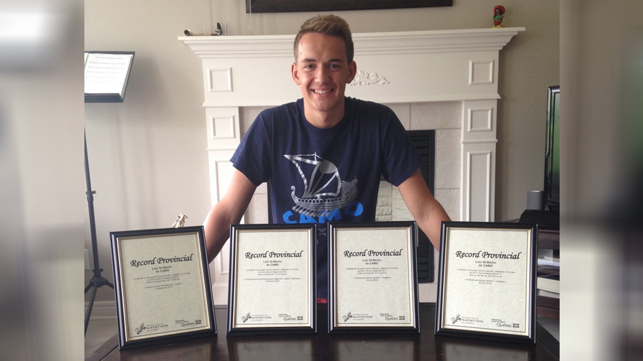 Le nageur blainvillois de 15 ans Loïc St-Martin perce le top dix national