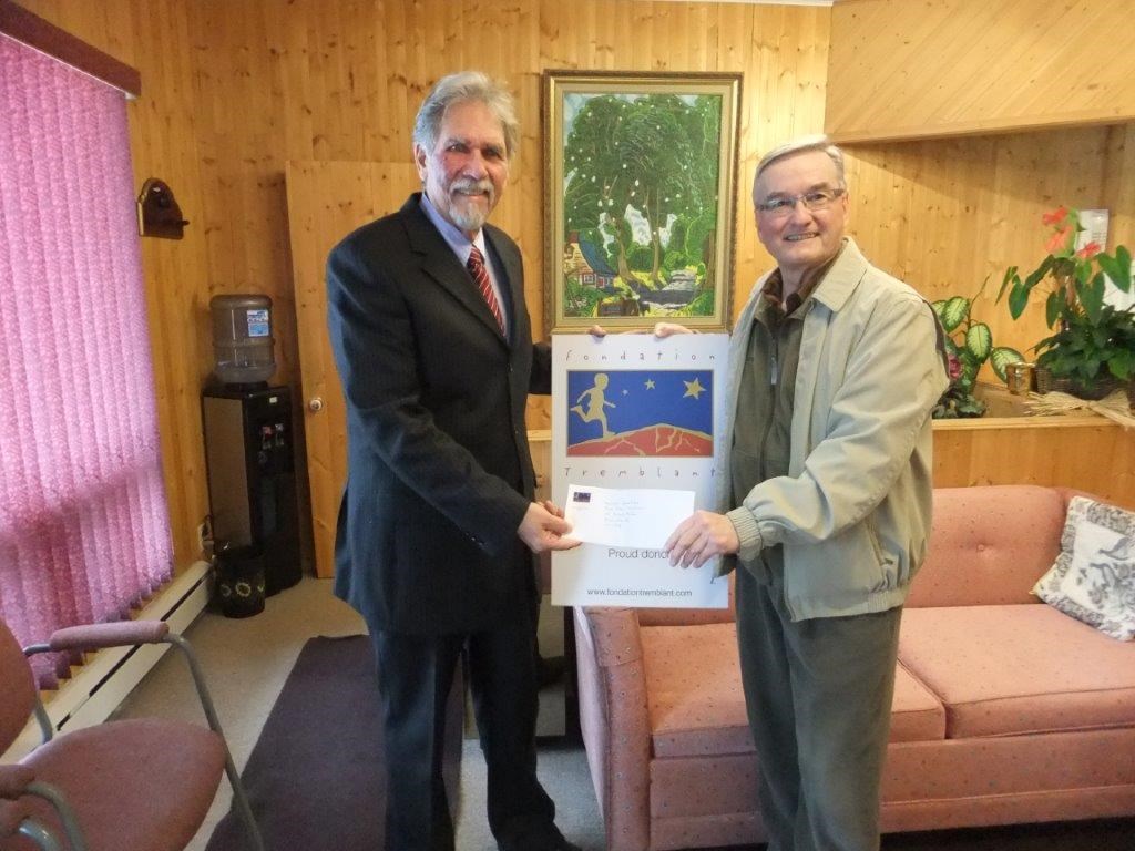 Monsieur Yvan Paradis du Conseil d’administration de la fondation Tremblant et Monsieur Michel Gareau du Conseil d’administration de Moisson Laurentides.