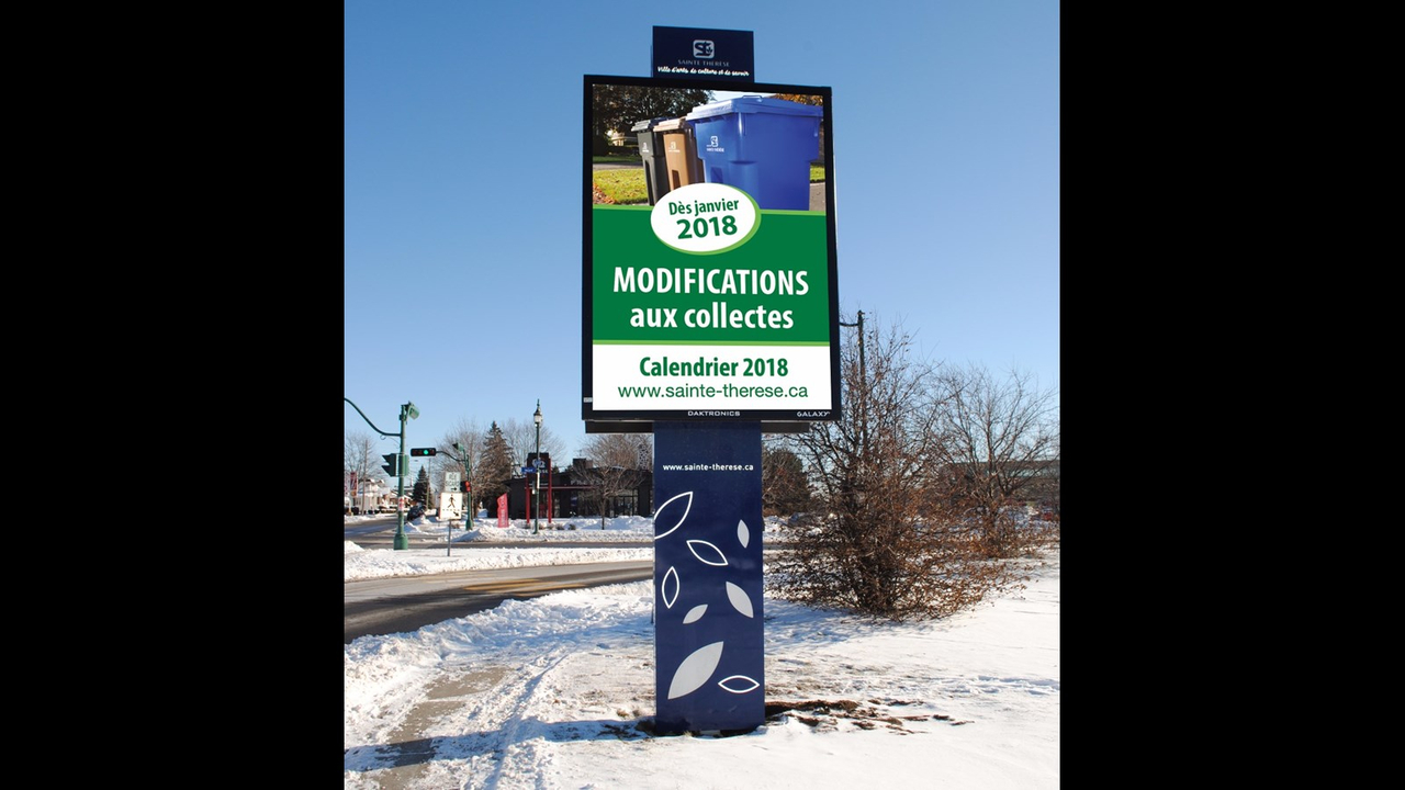 Sainte-Thérèse installe de nouvelles stèles à affichage variable
