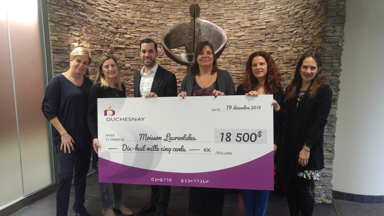 Duchesnay offre 18 500 $ à Moisson Laurentides