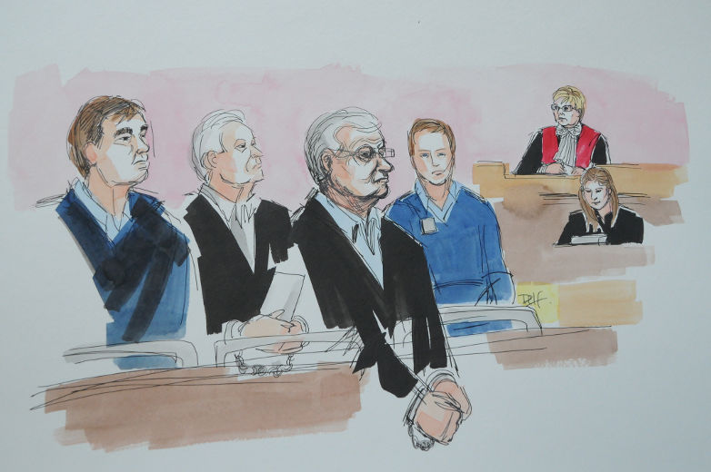 Comparution de Claude Deguise, Claude Asselin et Gilles Vaillancourt au palais de justice de Laval, en lien avec un stratagème de collusion et de corruption dans l'octroi des contrats municipaux, le jeudi 9 mai 2013.
DELF BERG/AGENCE QMI