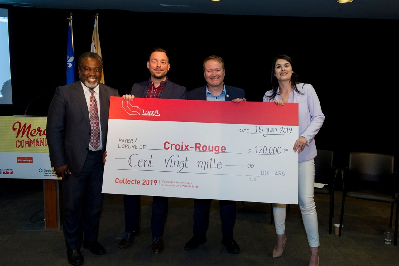 La Ville de Laval remet 120 000 $ à la Croix-Rouge