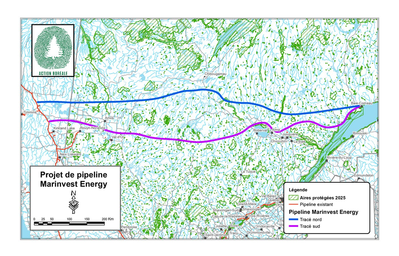 Pipeline dans le nord du Québec: deux tracés potentiels