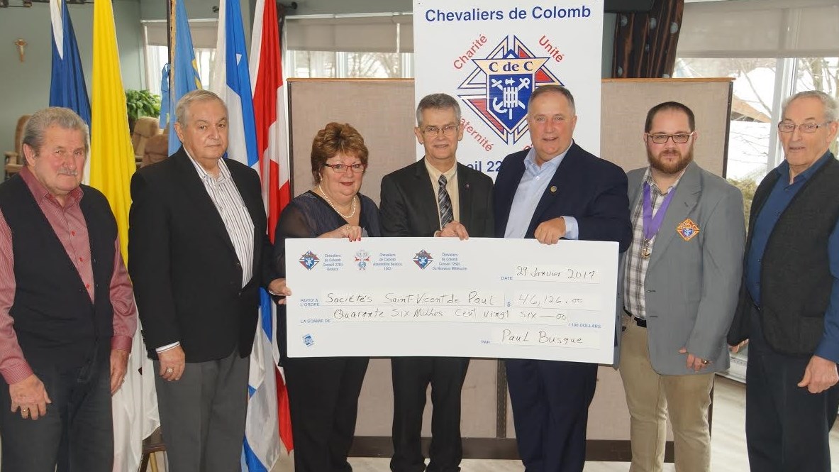 Les Chevaliers de Colomb de Saint-Georges amassent plus de 46 000 $ lors de la Guignolée 2016