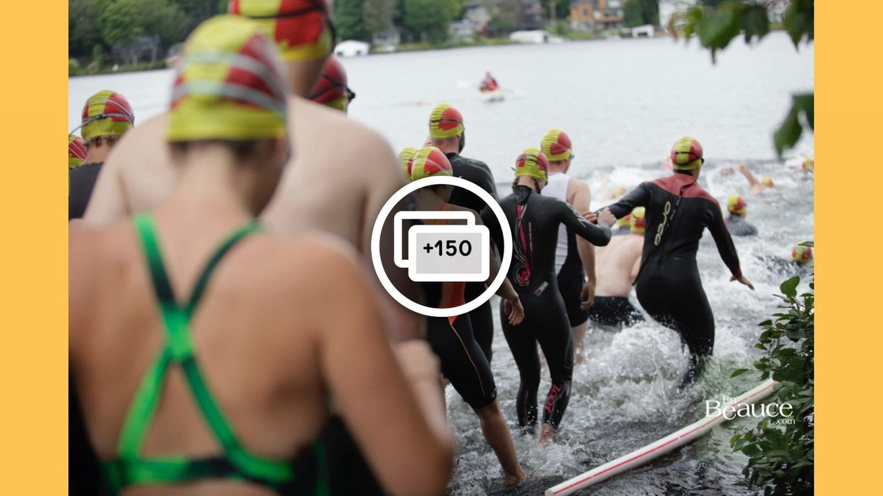 EN IMAGES : le triathlon du Lac-Poulin (partie nage)