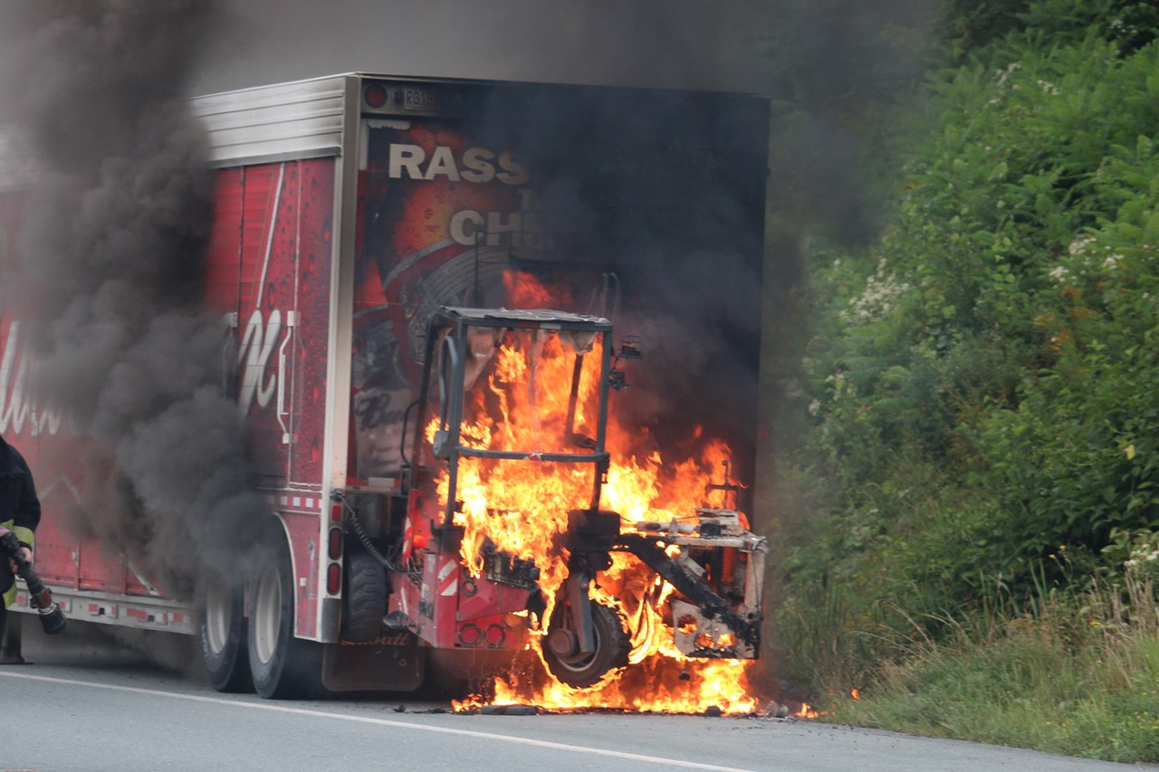 Feu d'un chariot de manutention