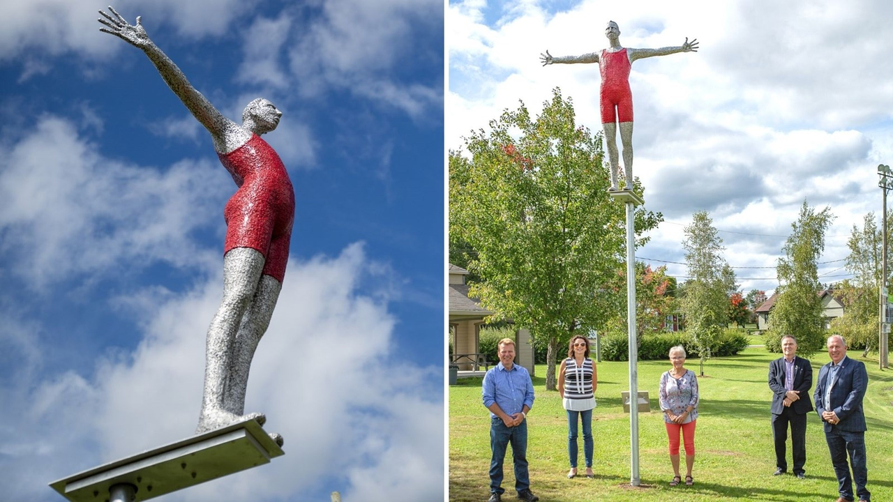 Dévoilement d'une sculpture extérieure à Saint-Éphrem-de-Beauce