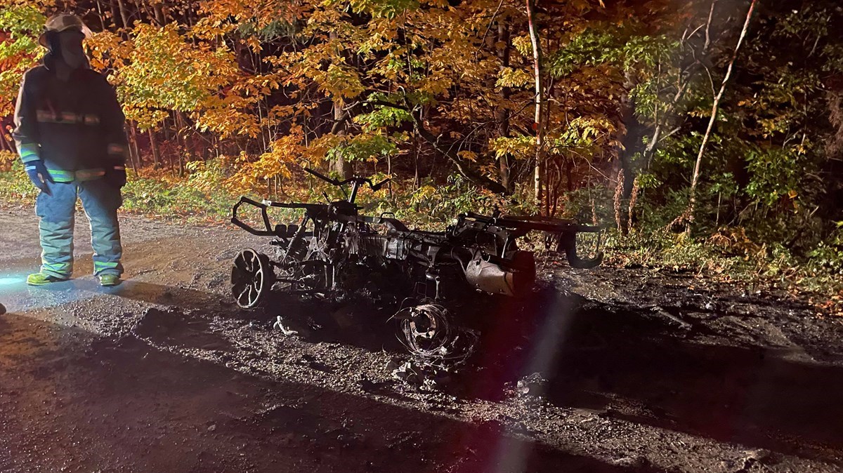 Un VTT a pris feu à Saint-Elzéar