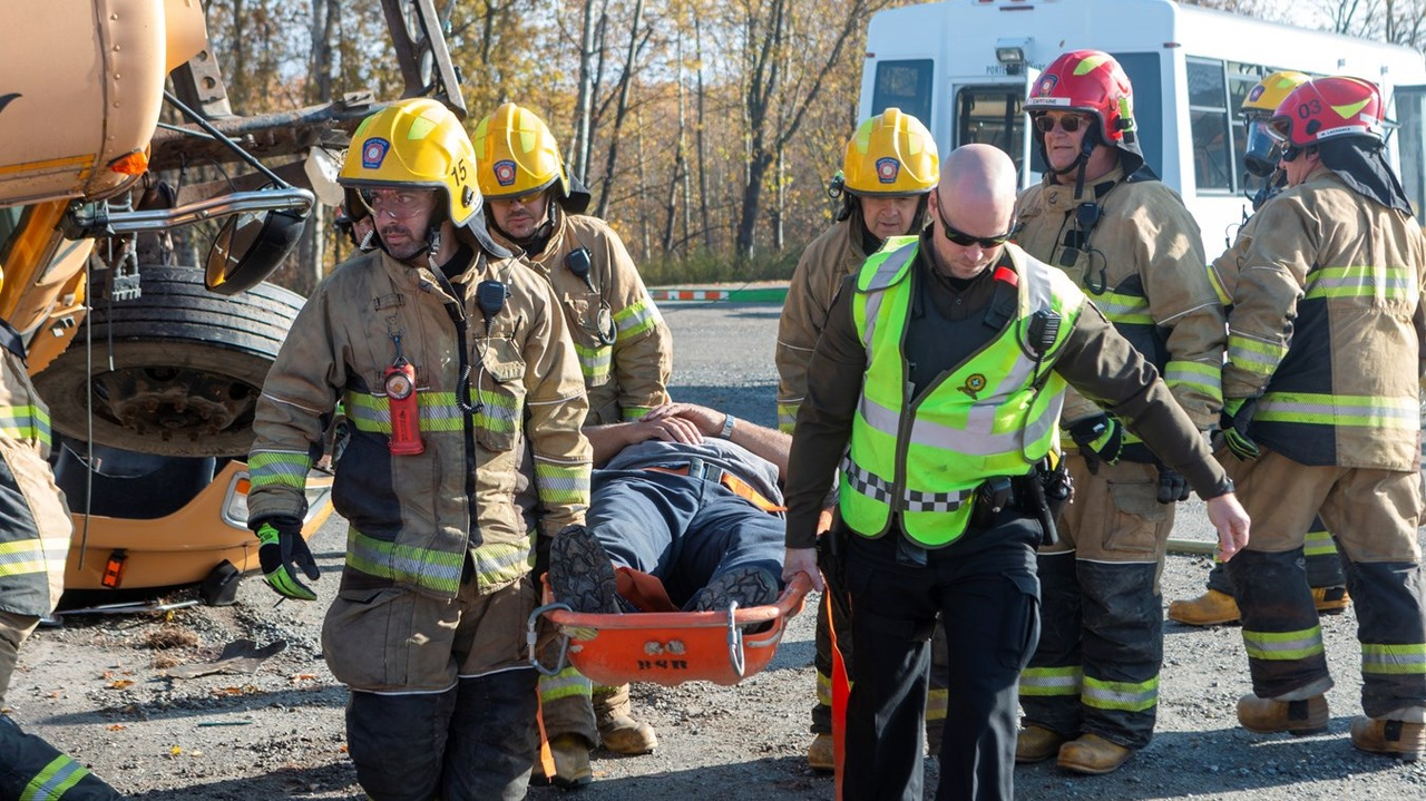 Vingt-et-un enfants « sauvés » lors d'un exercice des pompiers de Sainte-Marie-de-Beauce