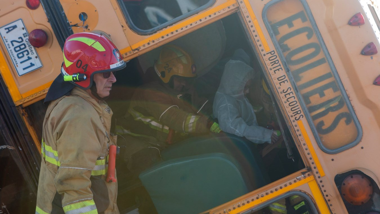 Vingt-et-un enfants « sauvés » lors d'un exercice des pompiers de Sainte-Marie-de-Beauce