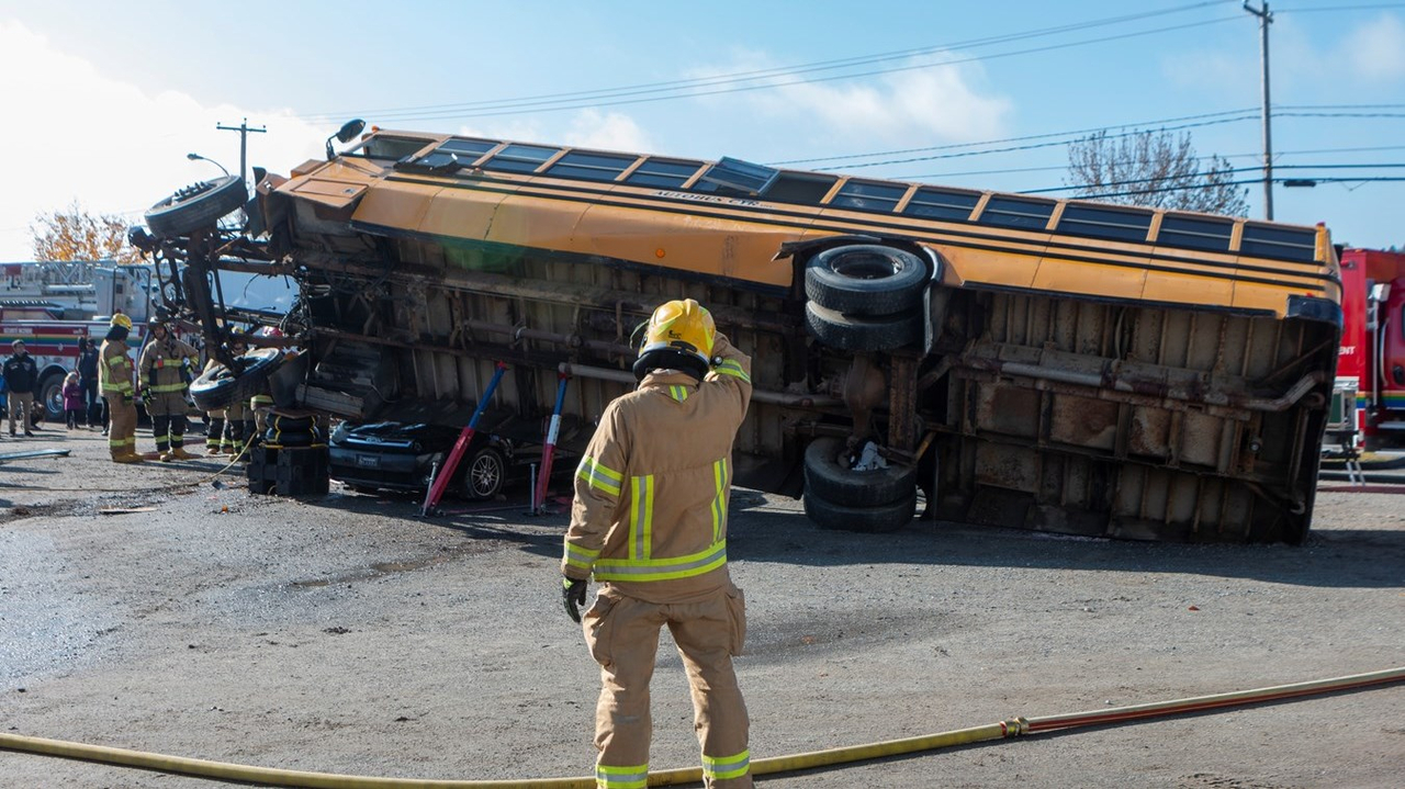 Vingt-et-un enfants « sauvés » lors d'un exercice des pompiers de Sainte-Marie-de-Beauce