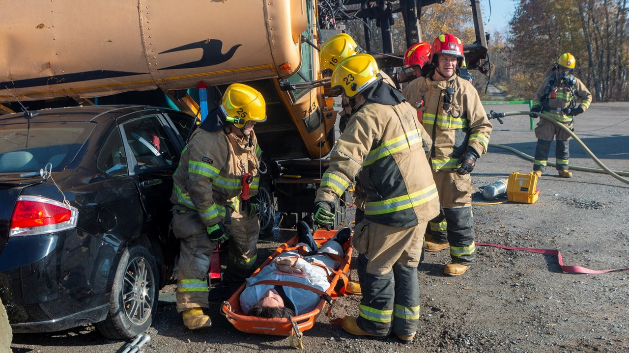 Vingt-et-un enfants « sauvés » lors d'un exercice des pompiers de Sainte-Marie-de-Beauce