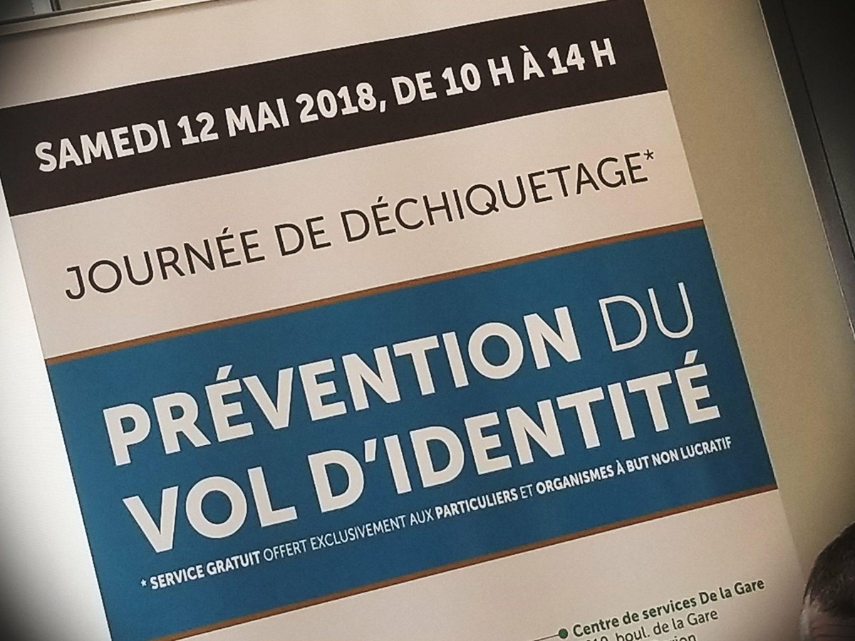 Protégez votre identité en participant à la Journée de déchiquetage